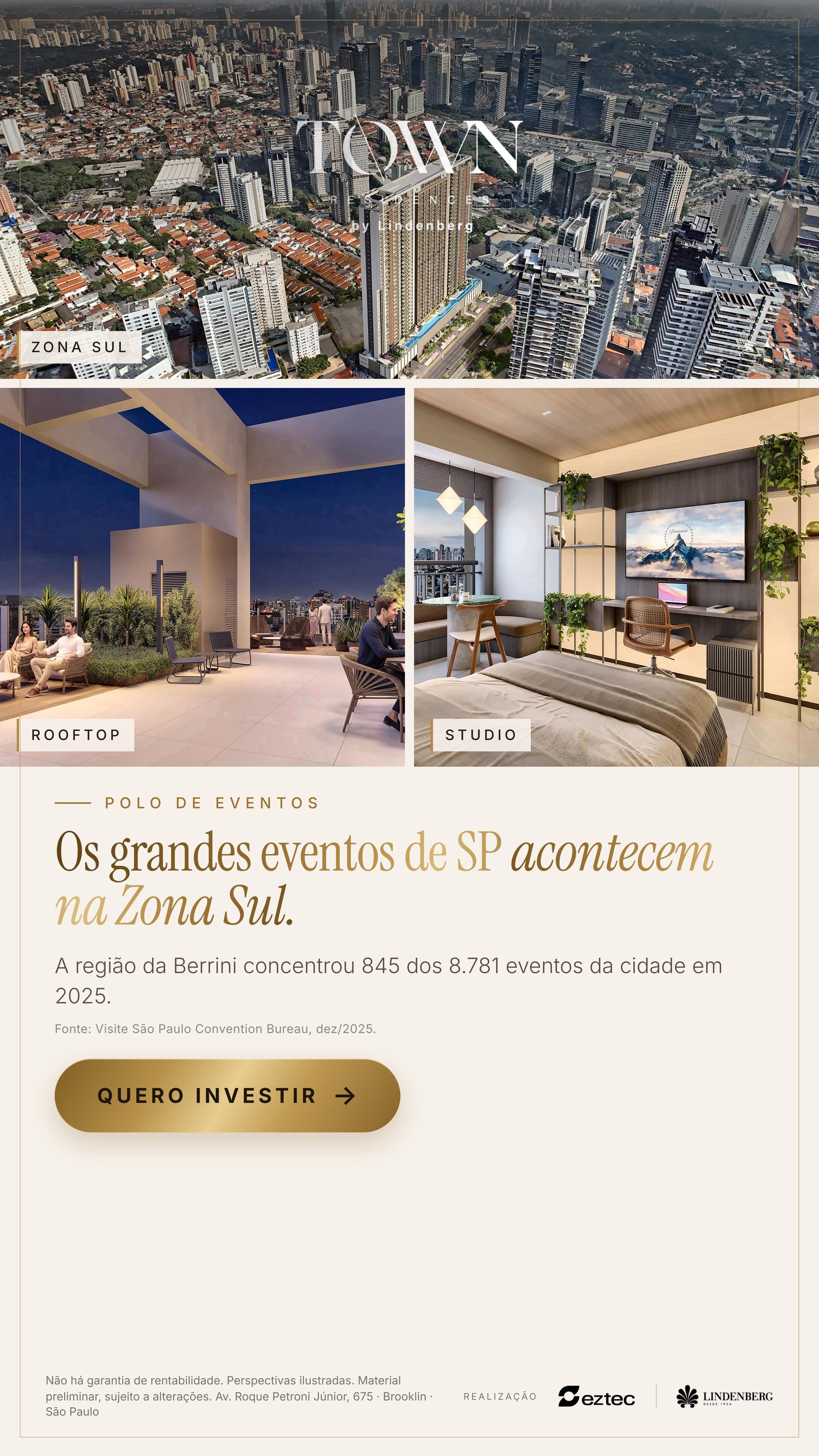 TOWN Residences by Lindenberg | Pré-Lançamento no Brooklin. Investimento Imobiliaria em São Paulo. — São Paulo, São Paulo