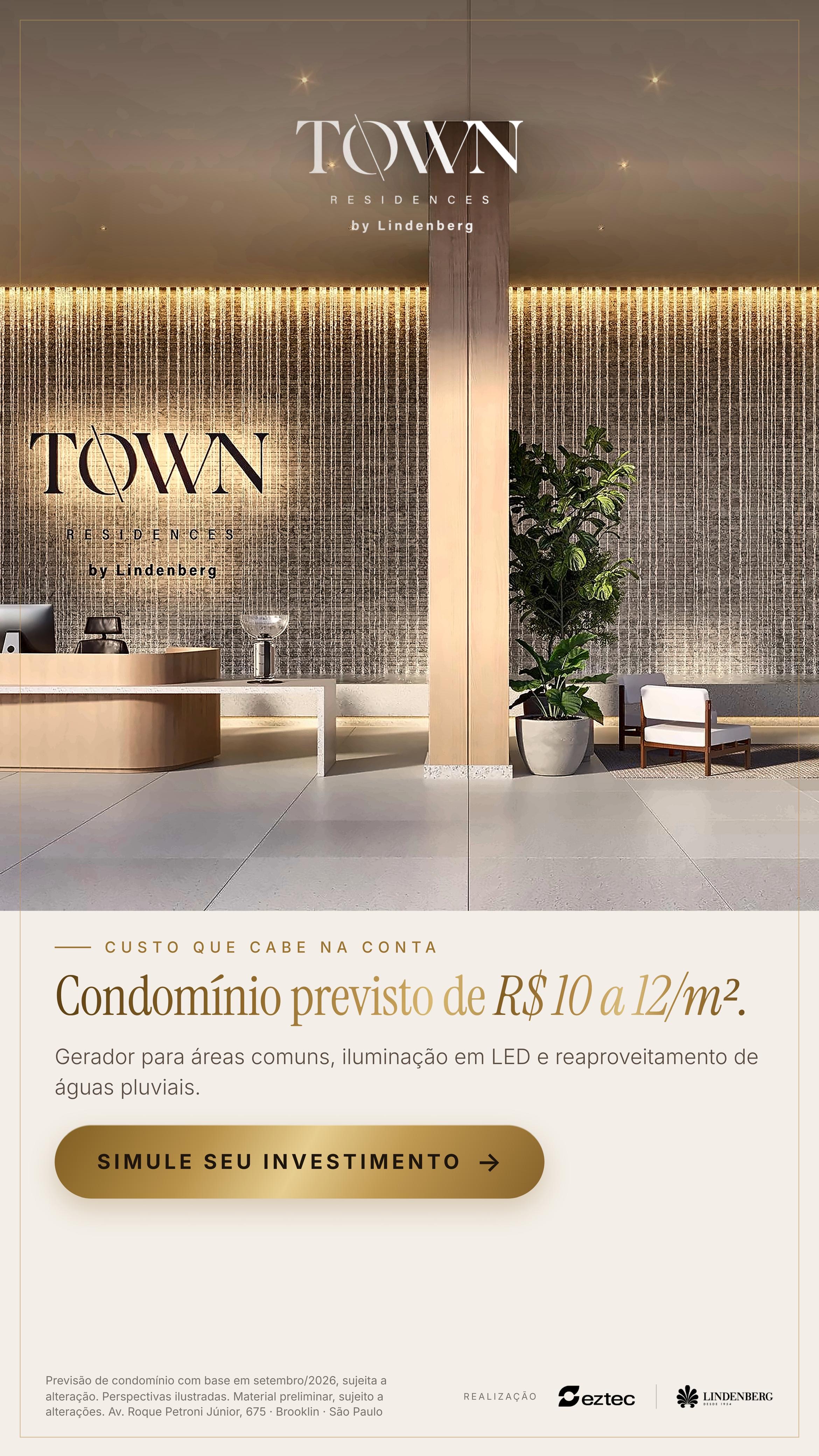 TOWN Residences by Lindenberg | Pré-Lançamento no Brooklin. Investimento Imobiliaria em São Paulo. — São Paulo, São Paulo