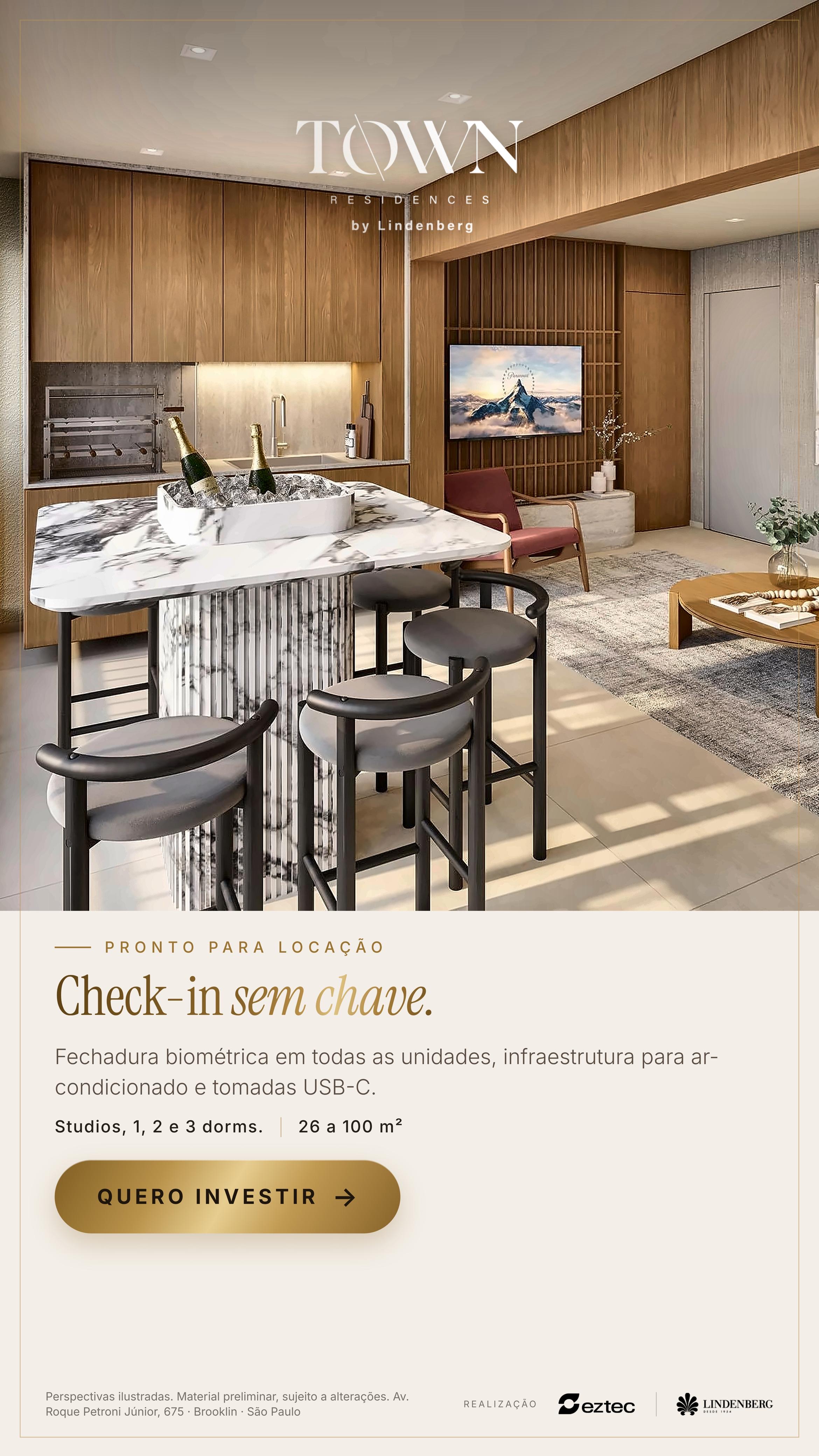 TOWN Residences by Lindenberg | Pré-Lançamento no Brooklin. Investimento Imobiliaria em São Paulo. — São Paulo, São Paulo