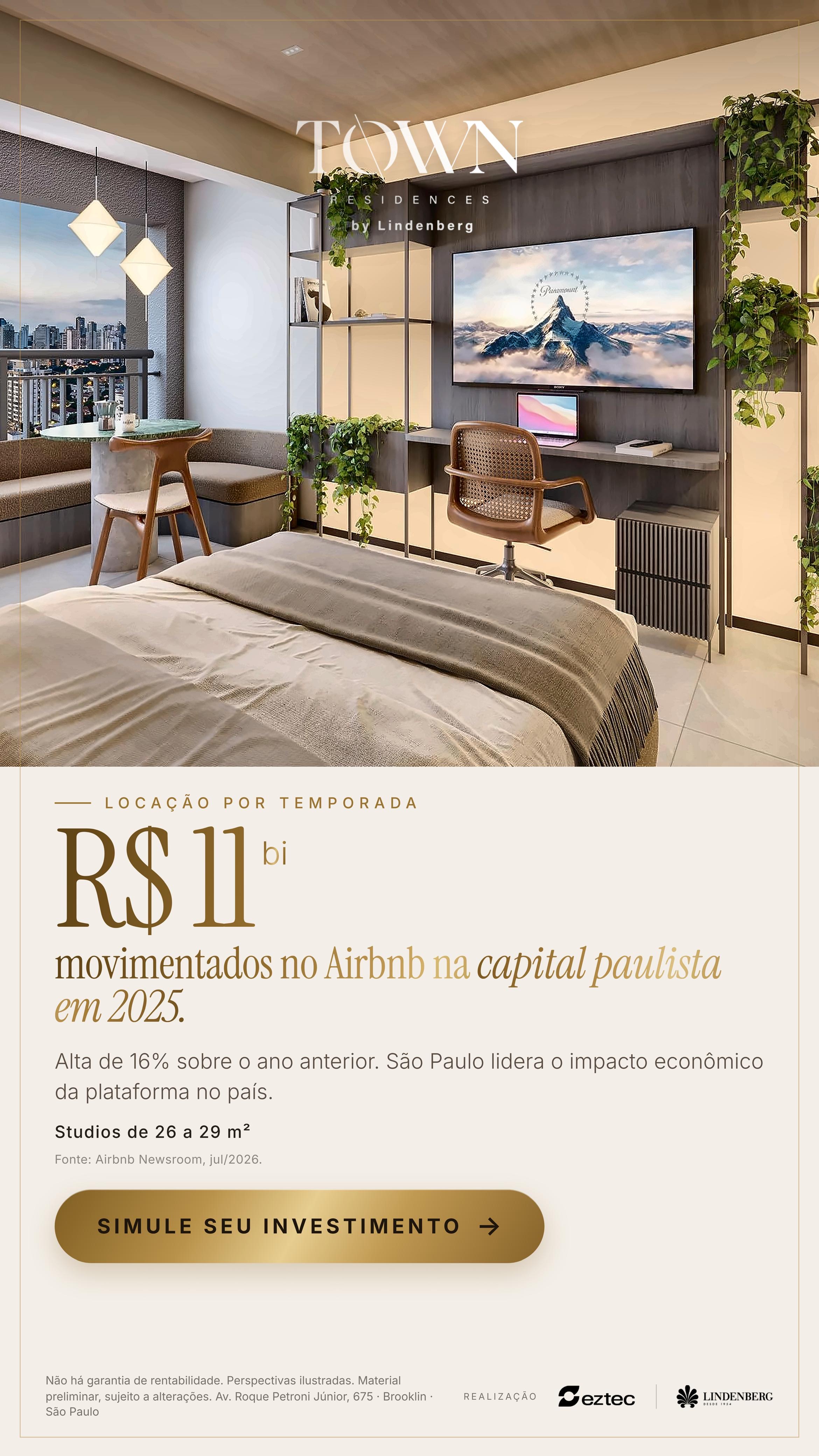 TOWN Residences by Lindenberg | Pré-Lançamento no Brooklin. Investimento Imobiliaria em São Paulo. — São Paulo, São Paulo