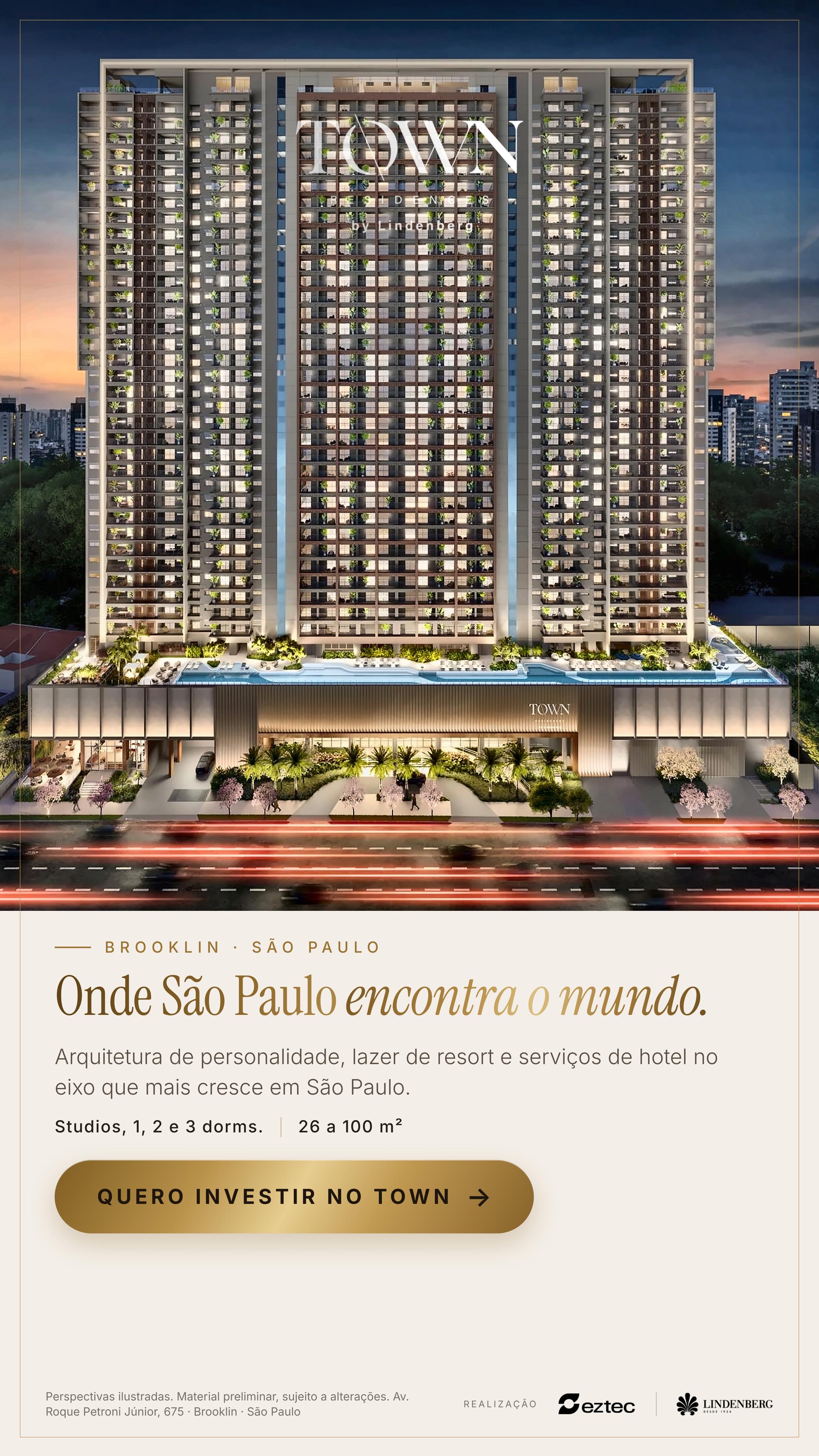 TOWN Residences by Lindenberg | Pré-Lançamento no Brooklin. Investimento Imobiliaria em São Paulo. — São Paulo, São Paulo